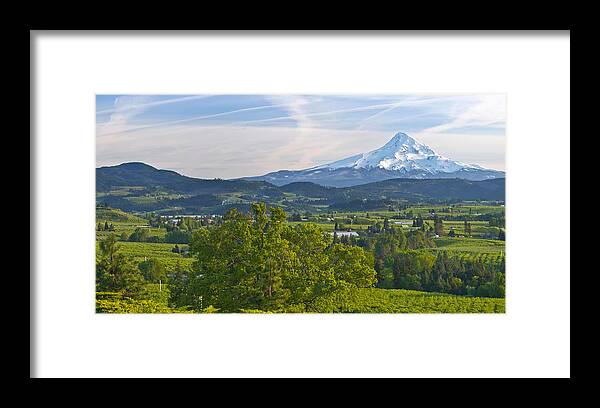 Photography Framed Print featuring the photograph Mt Hood And Hood River Valley by Panoramic Images