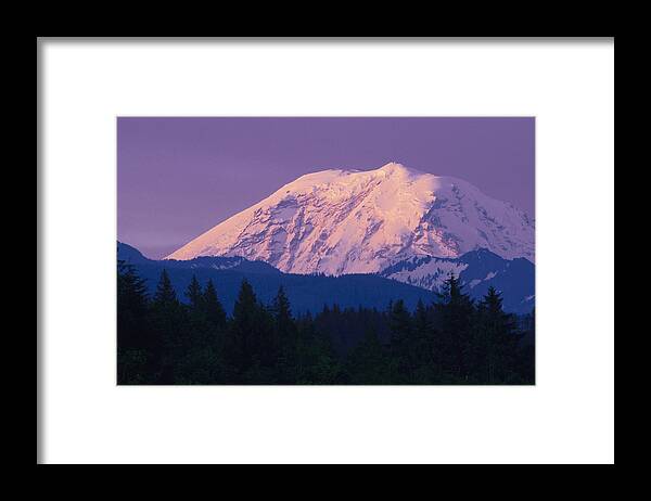 Scenics Framed Print featuring the photograph Mt. Rainier by Comstock