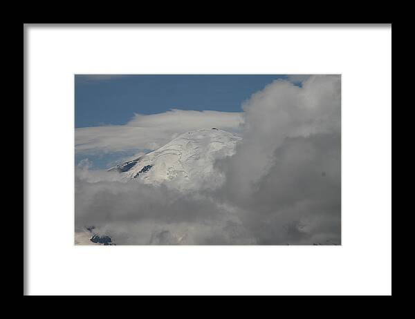Clouds Framed Print featuring the photograph Mt. Rainier in the Clouds by Hugh Carino