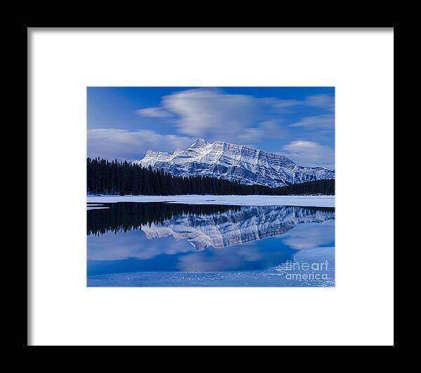 Mountain Framed Print featuring the photograph Mt. Rundle Blues by Royce Howland