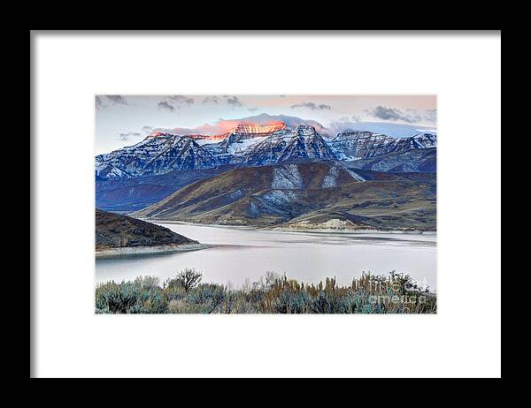 Mount Timpanogos Framed Print featuring the photograph Mt. Timpanogos Winter Sunrise by Gary Whitton