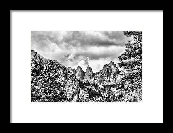 Monochrome Framed Print featuring the photograph Mt. Whitney by Peggy Hughes