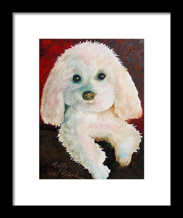 Poodle Framed Print featuring the painting Muffy by Karen Stark