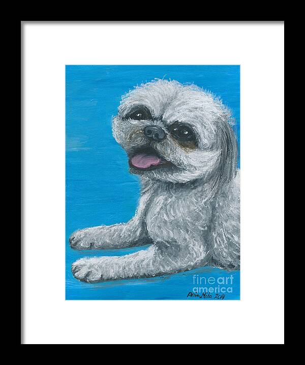 Dog Framed Print featuring the painting Mugan by Ania M Milo