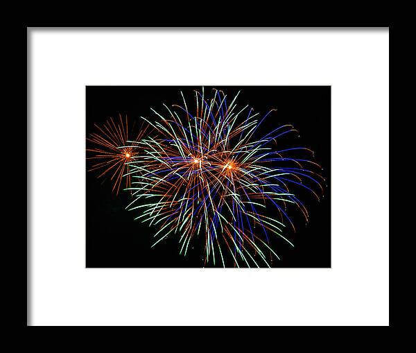 Fireworks Framed Print featuring the photograph 4th of July Fireworks 22 by Howard Tenke