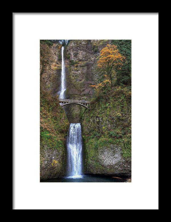 Multnomah Framed Print featuring the photograph Multnomah Falls by David Hart