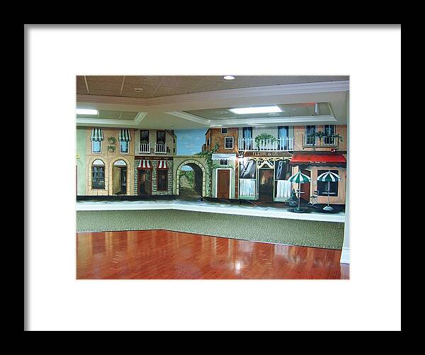 Mural French Village Framed Print featuring the painting Mural Oaklawn by Carole Powell