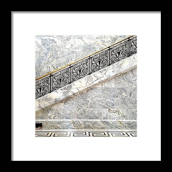 Blackandwhiteincolor Framed Print featuring the photograph Museum Lobby by Julie Gebhardt