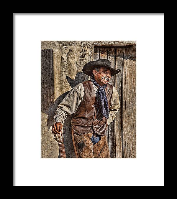 Cowboy Framed Print featuring the photograph Music Soothes the Soul by Jack Milchanowski