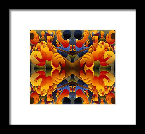 Musical Repetition Composition Framed Print featuring the painting Musical repetition composition by Alan Kenny