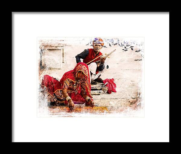 Temple Framed Print featuring the photograph Musician Jewelry Seller Rajasthan India Udaipur by Sue Jacobi