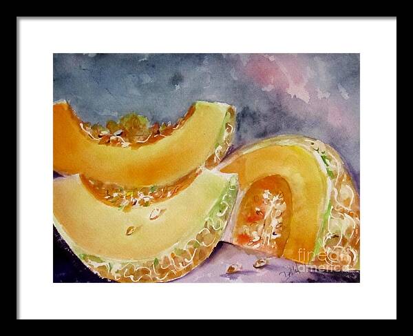 Melon Framed Print featuring the painting Muskmellons by Delilah Smith