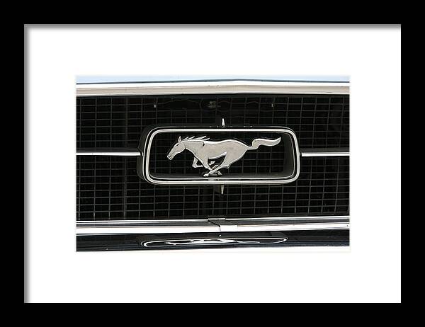 Ford Framed Print featuring the photograph Mustang Emblem by Jose Bispo