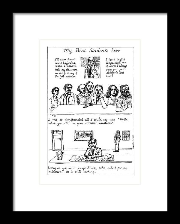 Education Framed Print featuring the drawing My Best Students by Huguette Marte