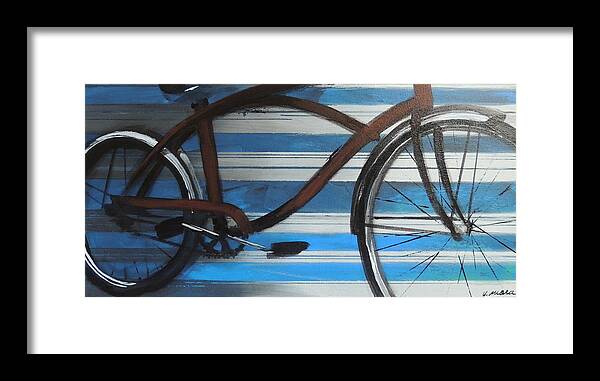 Bicycle Framed Print featuring the painting My Cruiser by Vivian Mora