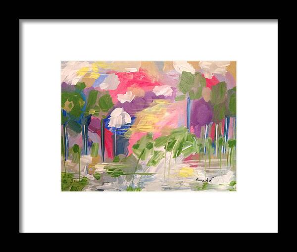 Abstract Framed Print featuring the painting My dream by Sima Amid Wewetzer