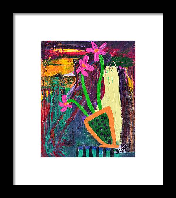 Modern Framed Print featuring the painting My Flowers Fell by Donna Blackhall