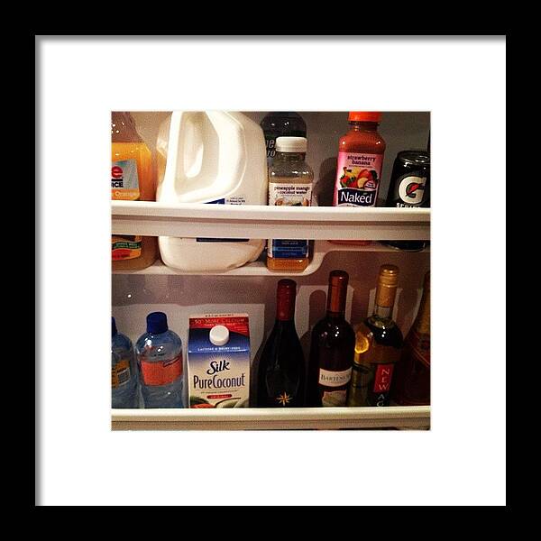 Necessities Framed Print featuring the photograph My Fridge Is My New Apartment Is Set! by Alexandria Bertsch