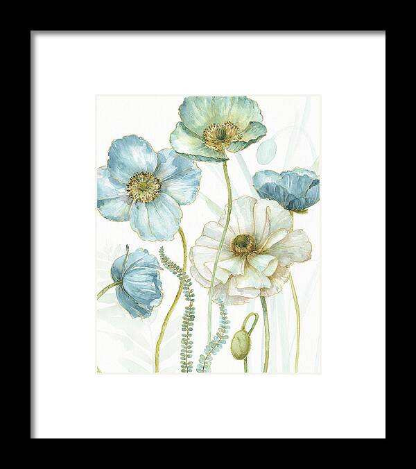Blue Framed Print featuring the painting My Greenhouse Flowers Vi by Lisa Audit