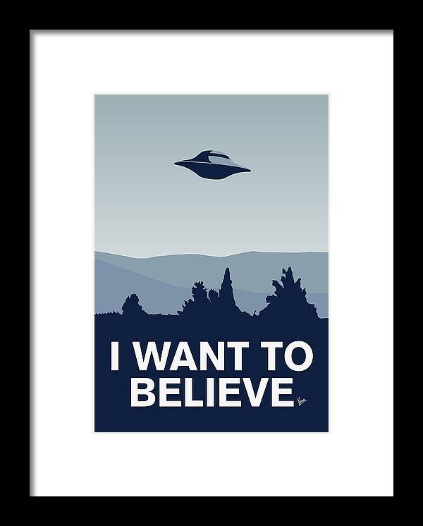 Classic Framed Print featuring the digital art My I want to believe minimal poster-xfiles by Chungkong Art