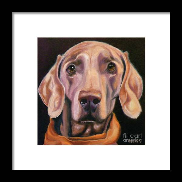 Dog Framed Print featuring the painting My Kerchief by Susan A Becker