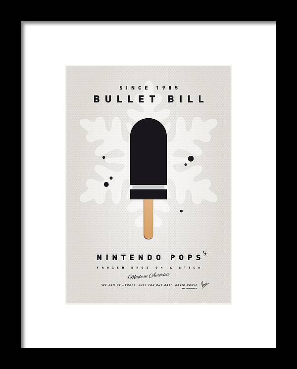 1 Up Framed Print featuring the digital art My NINTENDO ICE POP - Bullet Bill by Chungkong Art