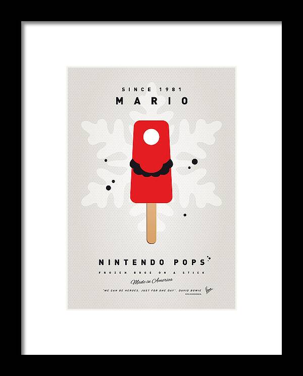 1 Up Framed Print featuring the digital art My NINTENDO ICE POP - Mario by Chungkong Art