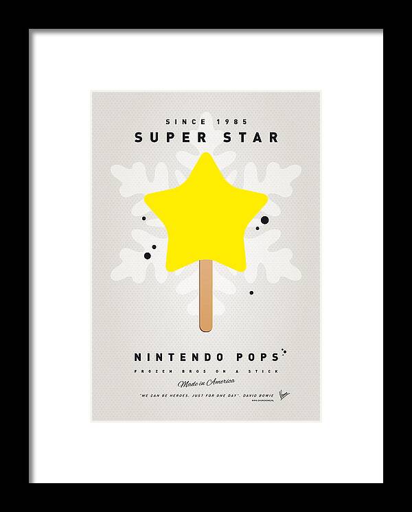 1 Up Framed Print featuring the digital art My NINTENDO ICE POP - Super Star by Chungkong Art