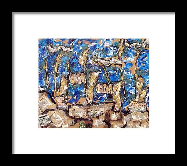 Landscape Framed Print featuring the painting my private Auvers 2012 by Kevin OBrien