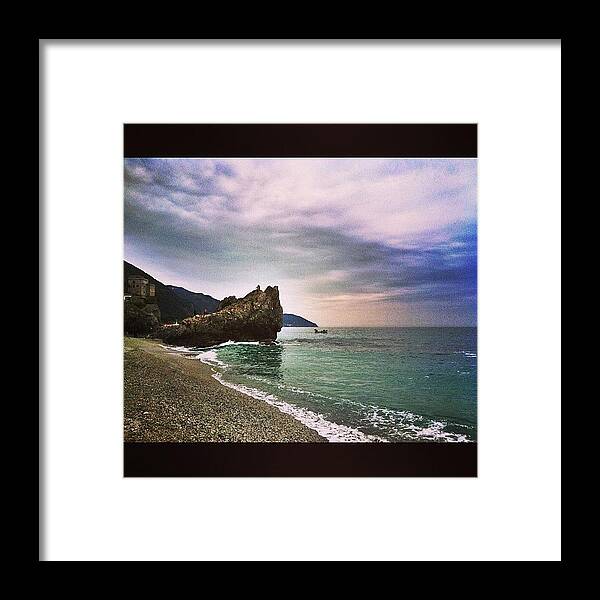 Monterosso Al Mare Framed Print featuring the photograph My Rock by Jennifer Gaida