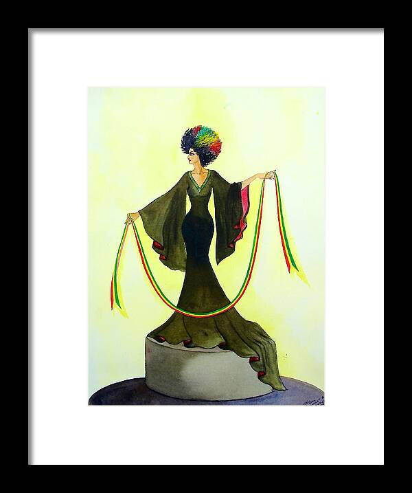 African Paintings Framed Print featuring the painting My Stance by Mahlet