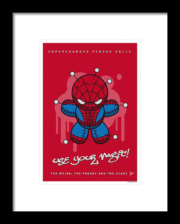  Voodoo Framed Print featuring the digital art My SUPERCHARGED VOODOO DOLLS SPIDERMAN by Chungkong Art