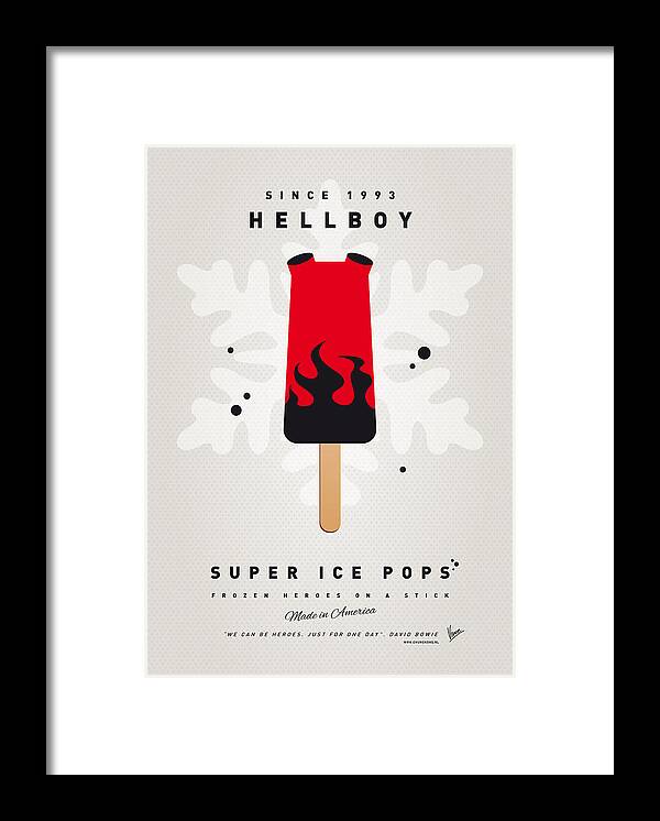 Superheroes Framed Print featuring the digital art My SUPERHERO ICE POP - Hellboy by Chungkong Art