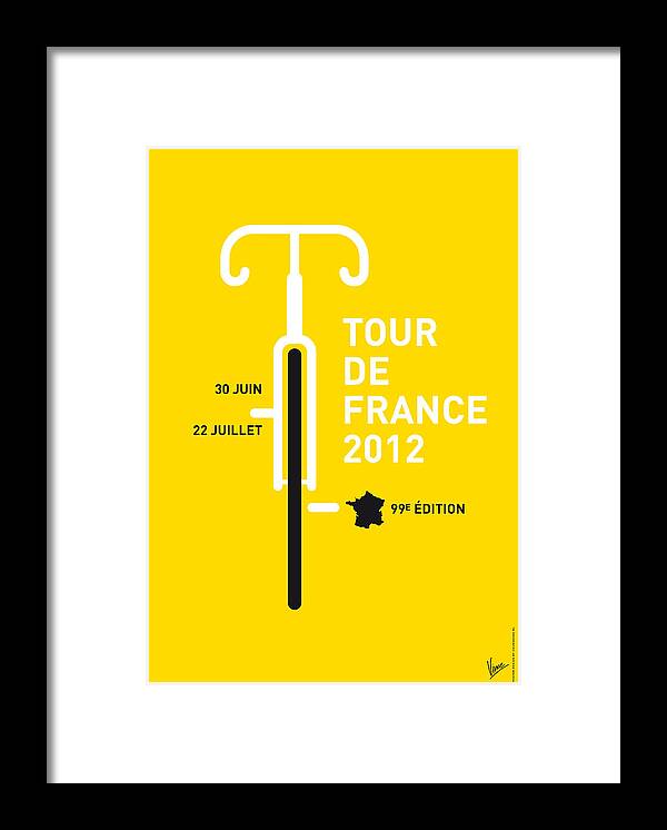 2012 Framed Print featuring the digital art MY Tour de France 2012 minimal poster by Chungkong Art