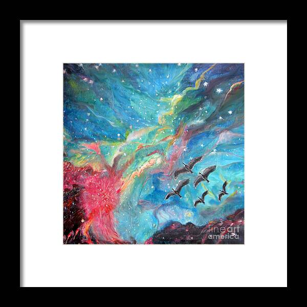 Galaxy Framed Print featuring the painting My Universe by Sarabjit Singh
