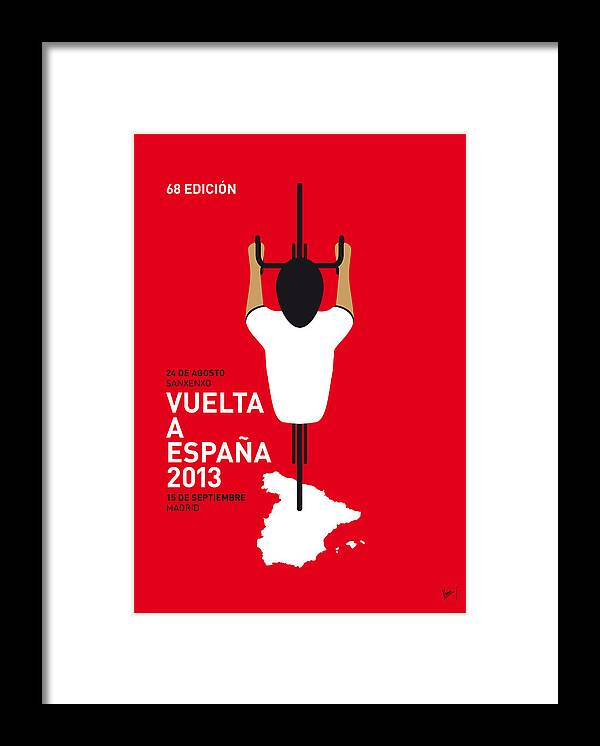 2013 Framed Print featuring the digital art My Vuelta A Espana Minimal Poster - 2013 by Chungkong Art