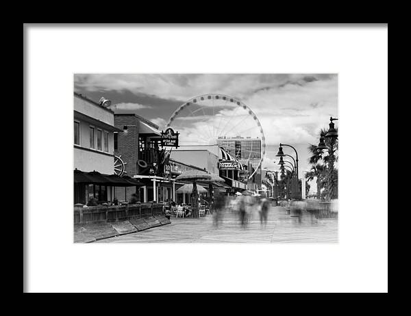 Myrtle Beach Framed Print featuring the photograph Myrtle Beach Board Walk by Ivo Kerssemakers