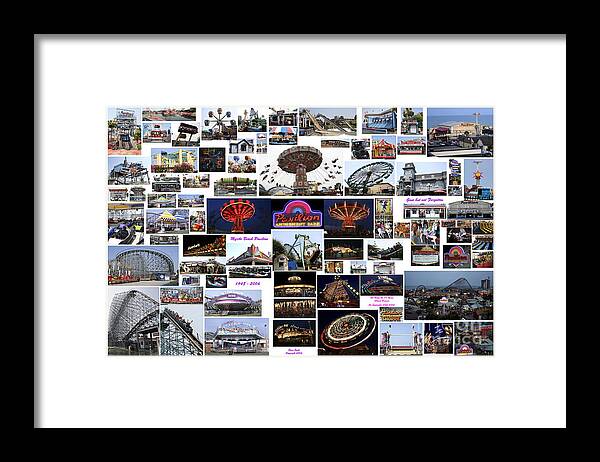 Myrtle Beach Framed Print featuring the photograph Myrtle Beach Pavilion Collage by Steven Spak