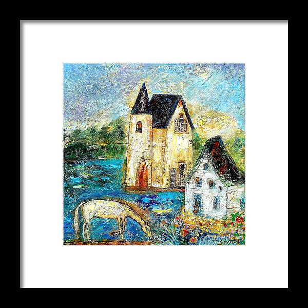Landscape Framed Print featuring the painting Mystical Garden III by Shijun Munns