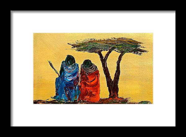 African Paintings Framed Print featuring the painting N 15 by John Ndambo
