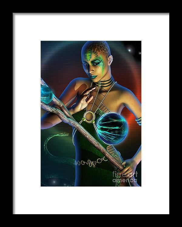 Myths And Legends Framed Print featuring the digital art Naga by Shadowlea Is