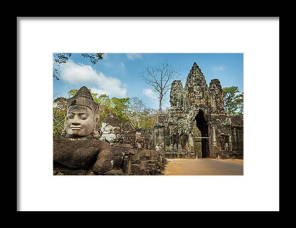 Statue Framed Print featuring the photograph Naga Statues On The Bridge To Angkor by © Francois Marclay
