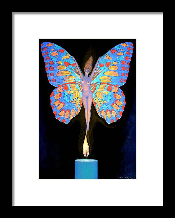 Symbolic Framed Print featuring the painting Naked Butterfly Lady Transformation by Sue Halstenberg