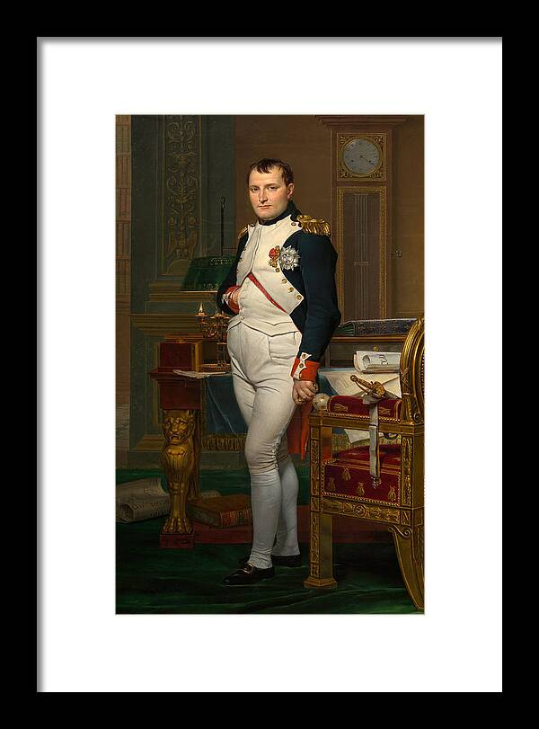 Napoleon Framed Print featuring the painting Emperor Napoleon in His Study at the Tuileries by War Is Hell Store