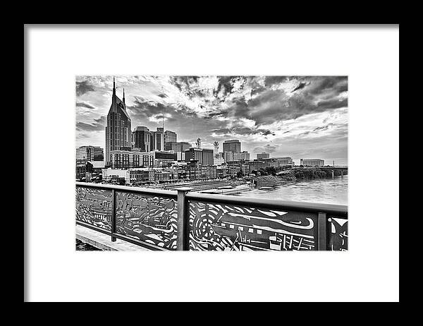 Nashville Framed Print featuring the photograph Nashville from the Shelby Bridge by Diana Powell