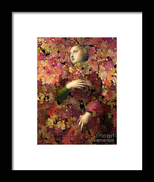 Portrait Framed Print featuring the digital art Natalia - Des Femmes et des Fleurs 02 by Aimelle Ml