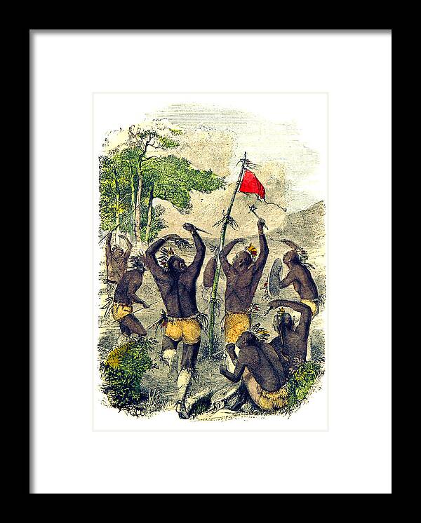 Religion Framed Print featuring the photograph Native American Indian War Dance by British Library