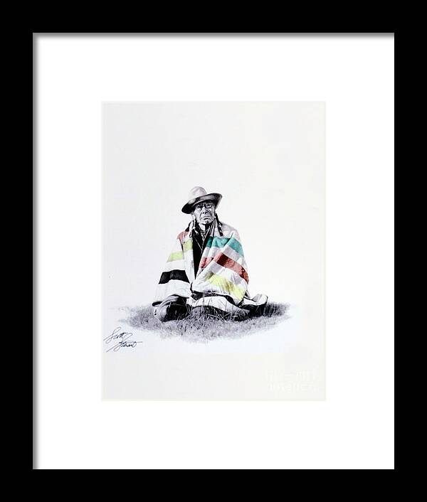 Painting Framed Print featuring the photograph Native West Coast Indian by Al Bourassa