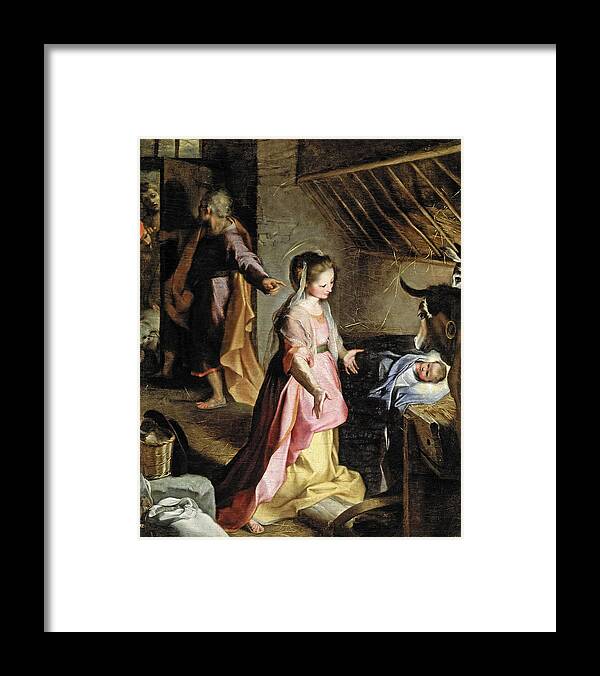 Federico Barocci Framed Print featuring the painting Nativity by Federico Barocci
