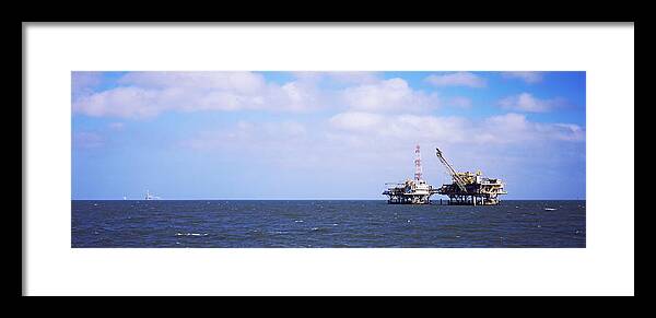 Photography Framed Print featuring the photograph Natural Gas Drilling Platform In Mobile by Panoramic Images